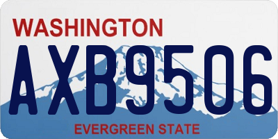 WA license plate AXB9506