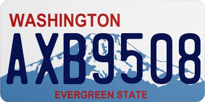 WA license plate AXB9508