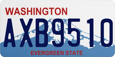 WA license plate AXB9510