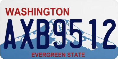 WA license plate AXB9512