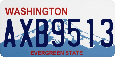 WA license plate AXB9513