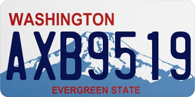 WA license plate AXB9519