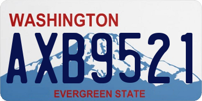WA license plate AXB9521