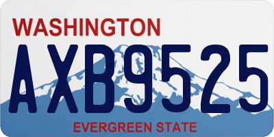 WA license plate AXB9525