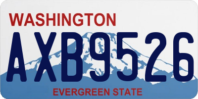 WA license plate AXB9526