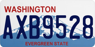 WA license plate AXB9528