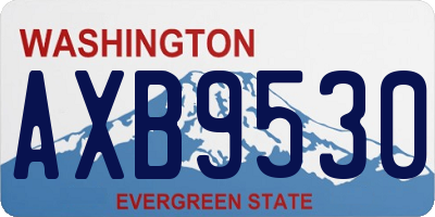 WA license plate AXB9530