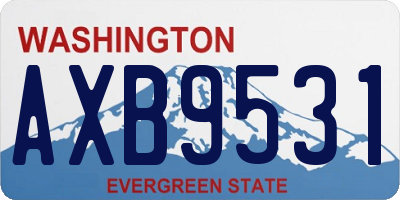 WA license plate AXB9531