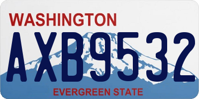 WA license plate AXB9532