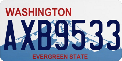 WA license plate AXB9533