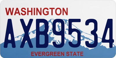 WA license plate AXB9534