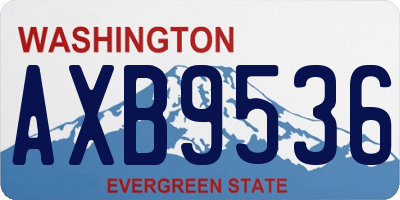 WA license plate AXB9536