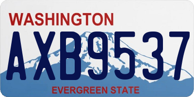 WA license plate AXB9537
