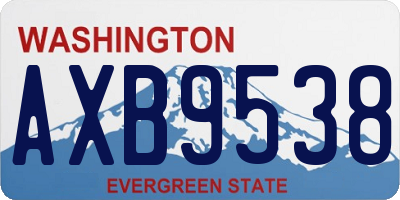 WA license plate AXB9538
