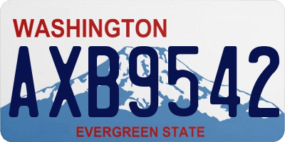 WA license plate AXB9542