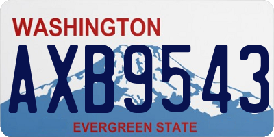 WA license plate AXB9543