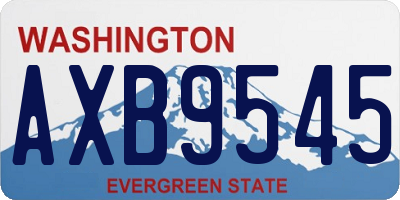 WA license plate AXB9545