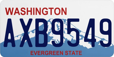WA license plate AXB9549