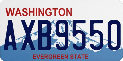 WA license plate AXB9550