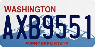 WA license plate AXB9551