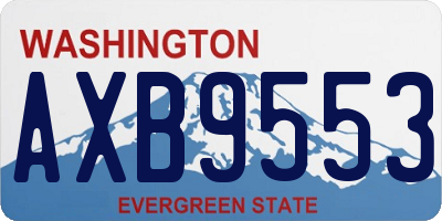 WA license plate AXB9553