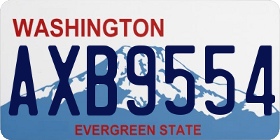 WA license plate AXB9554