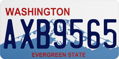 WA license plate AXB9565