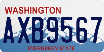 WA license plate AXB9567