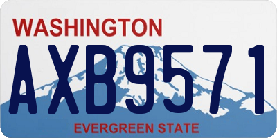 WA license plate AXB9571