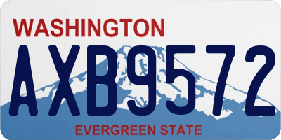 WA license plate AXB9572