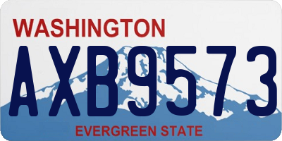 WA license plate AXB9573