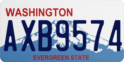 WA license plate AXB9574