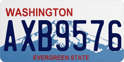 WA license plate AXB9576