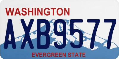 WA license plate AXB9577