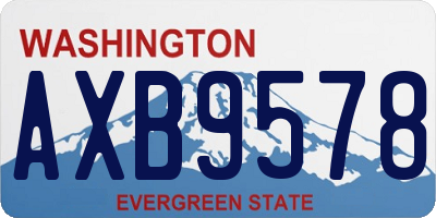 WA license plate AXB9578