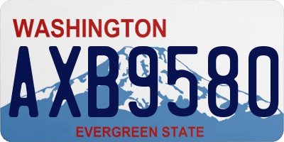 WA license plate AXB9580