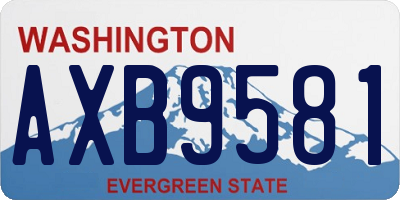 WA license plate AXB9581