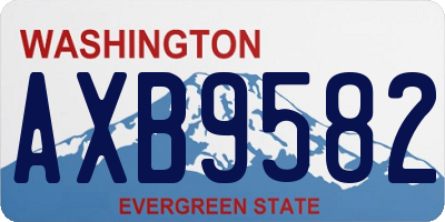 WA license plate AXB9582
