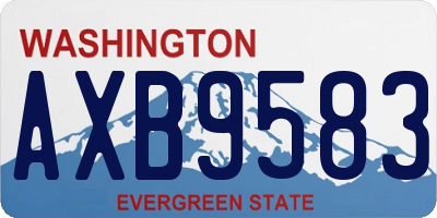WA license plate AXB9583