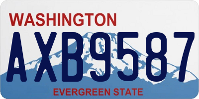 WA license plate AXB9587