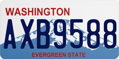 WA license plate AXB9588