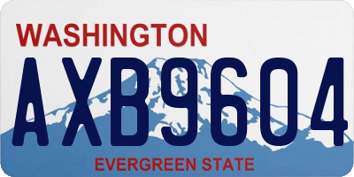 WA license plate AXB9604