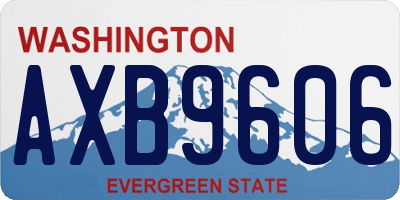 WA license plate AXB9606