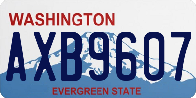 WA license plate AXB9607