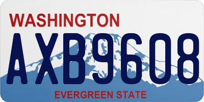 WA license plate AXB9608
