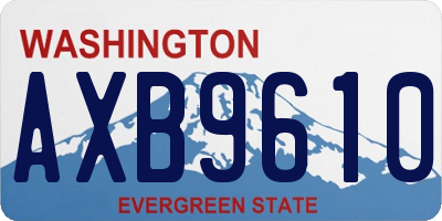 WA license plate AXB9610
