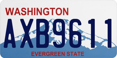 WA license plate AXB9611