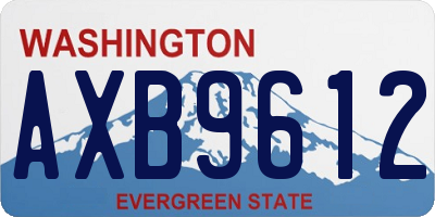 WA license plate AXB9612