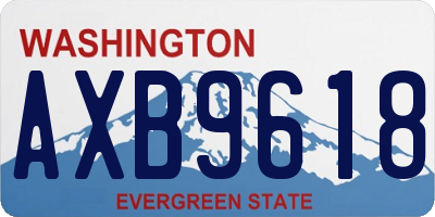 WA license plate AXB9618