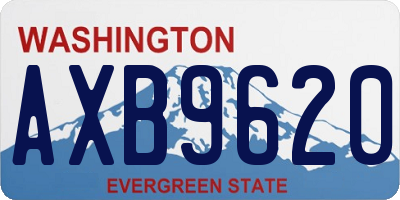 WA license plate AXB9620